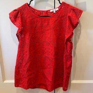 Red short sleeve Madewell top size M
